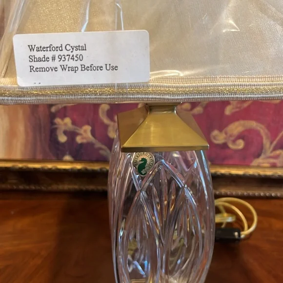 Waterford Crystal Finn Versailles Brass Table Lamp Authentic Waterford Shade - Picture 2 of 16